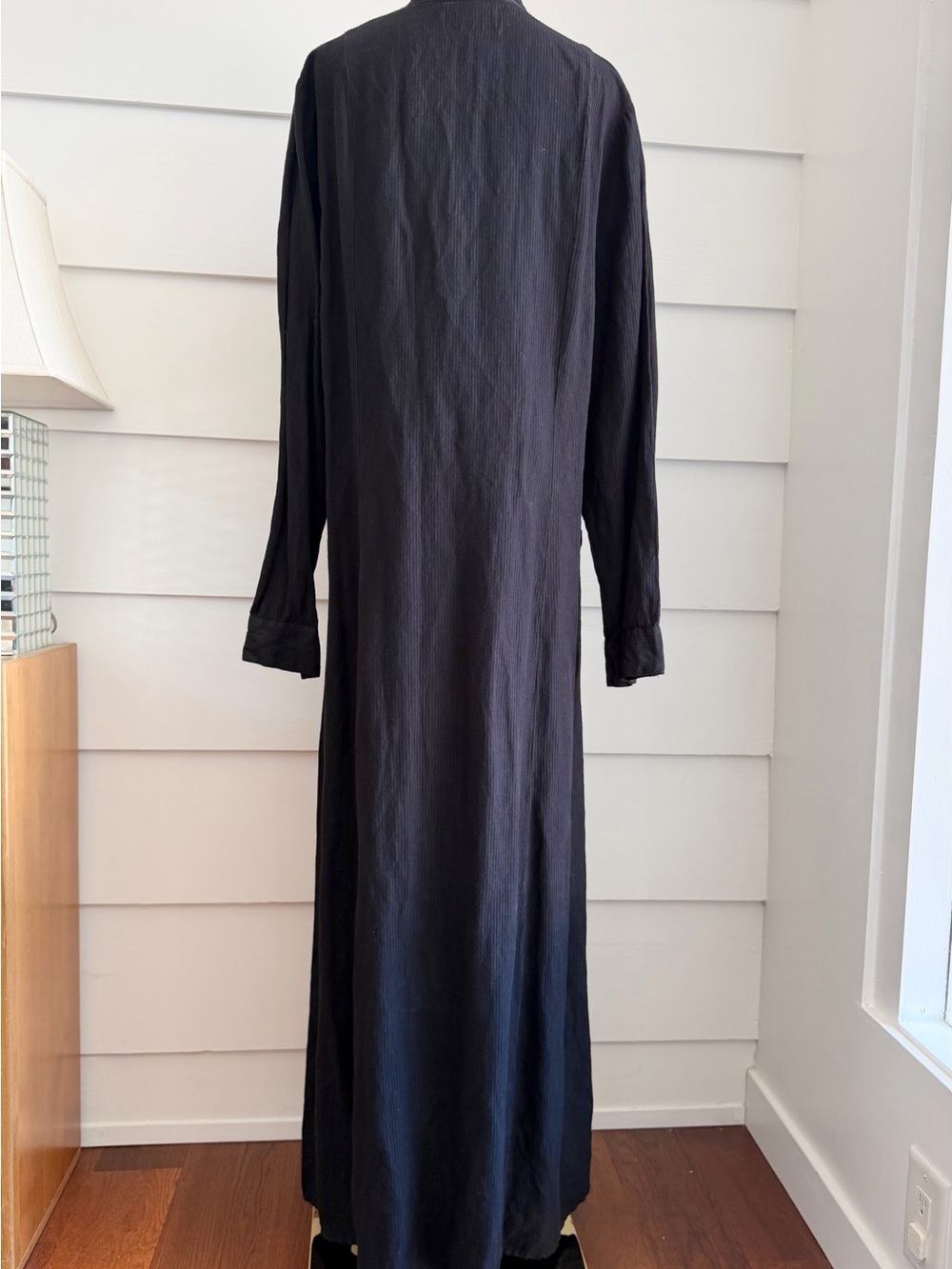 Vintage FLAX by Jeanne Engelhart Black Linen Button-Down Maxi Dress size M - Picture 6 of 8